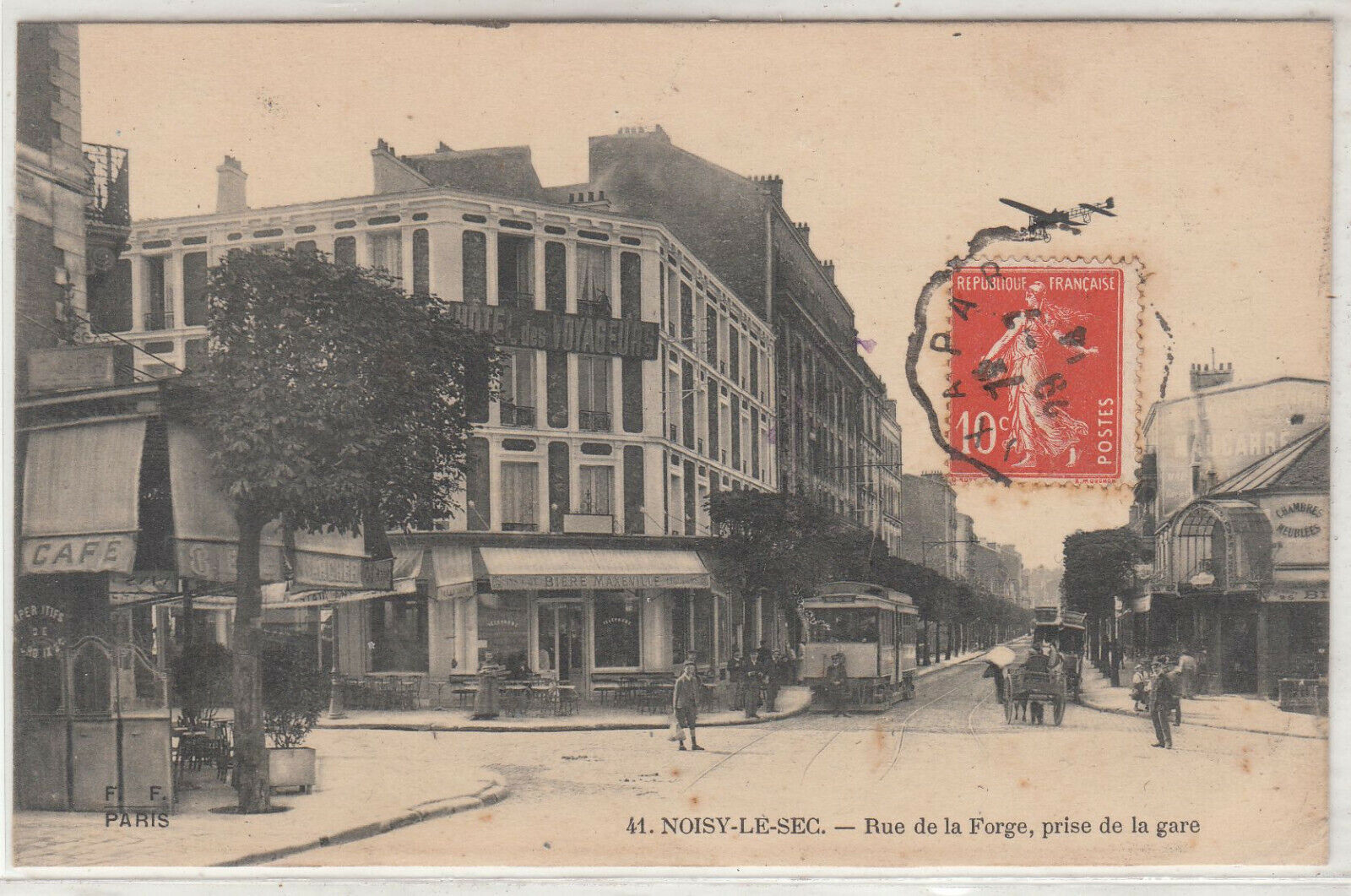 CARTE POSTALE NOISY LE SEC RUE DE LA FORGE PRISE DE LA GARE 401941343974