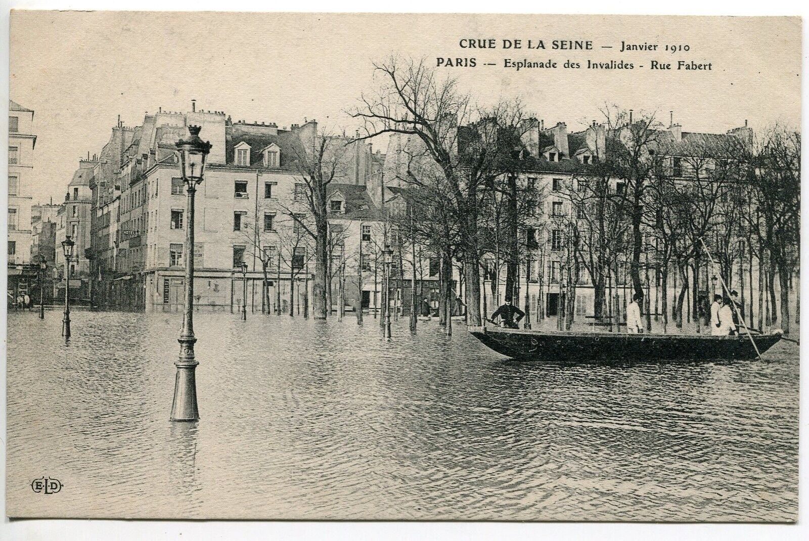 CARTE POSTALE PARIS CRUE DE LA SEINE 011910 ESPLANADES INVALIDES RUE FABERT 121377850824