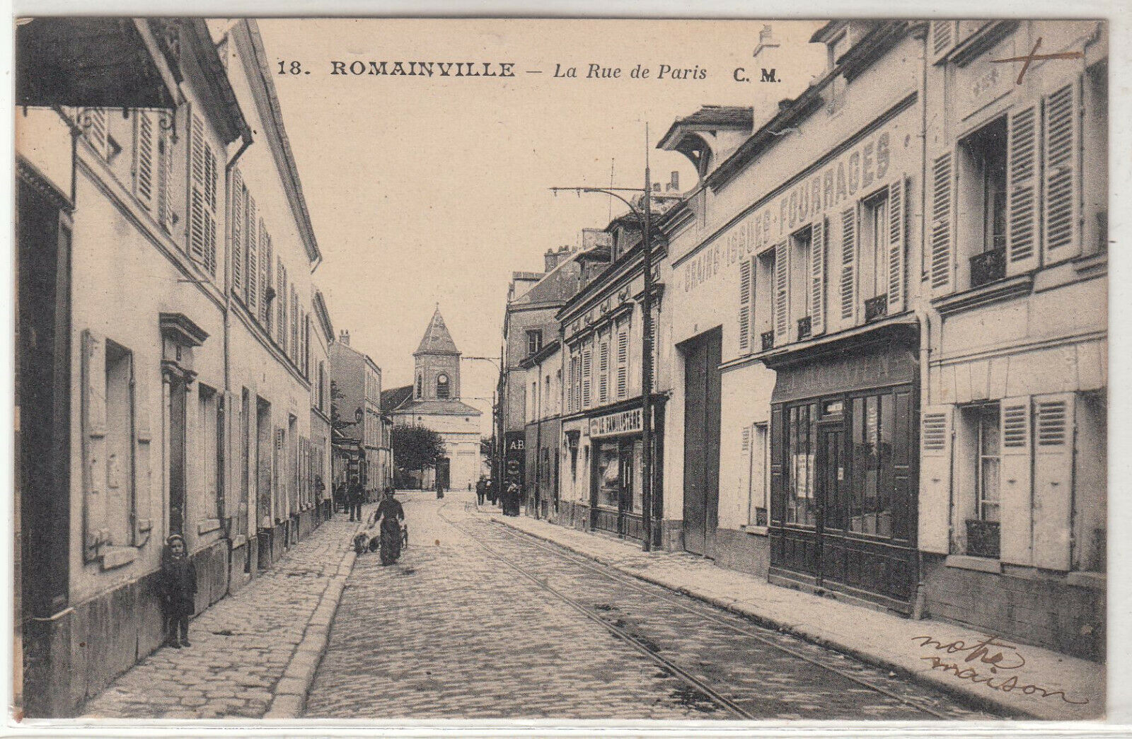 CARTE POSTALE ROMAINVILLE LA RUE DE PARIS 401941098724