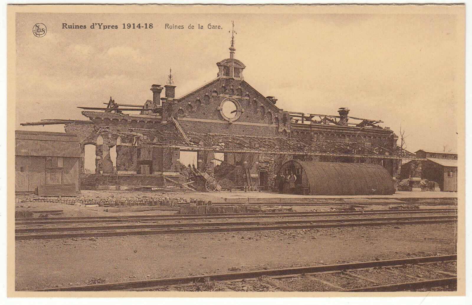 CARTE POSTALE RUINES D YPRES 14 18 RUINES DE LA GARE 124011748964