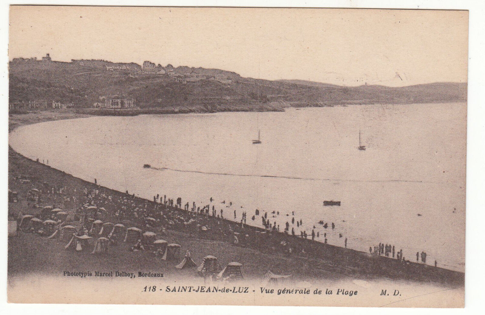 CARTE POSTALE SAINT JEAN DE LUZ VUE GENERALE DE LA PLAGE 122358873974