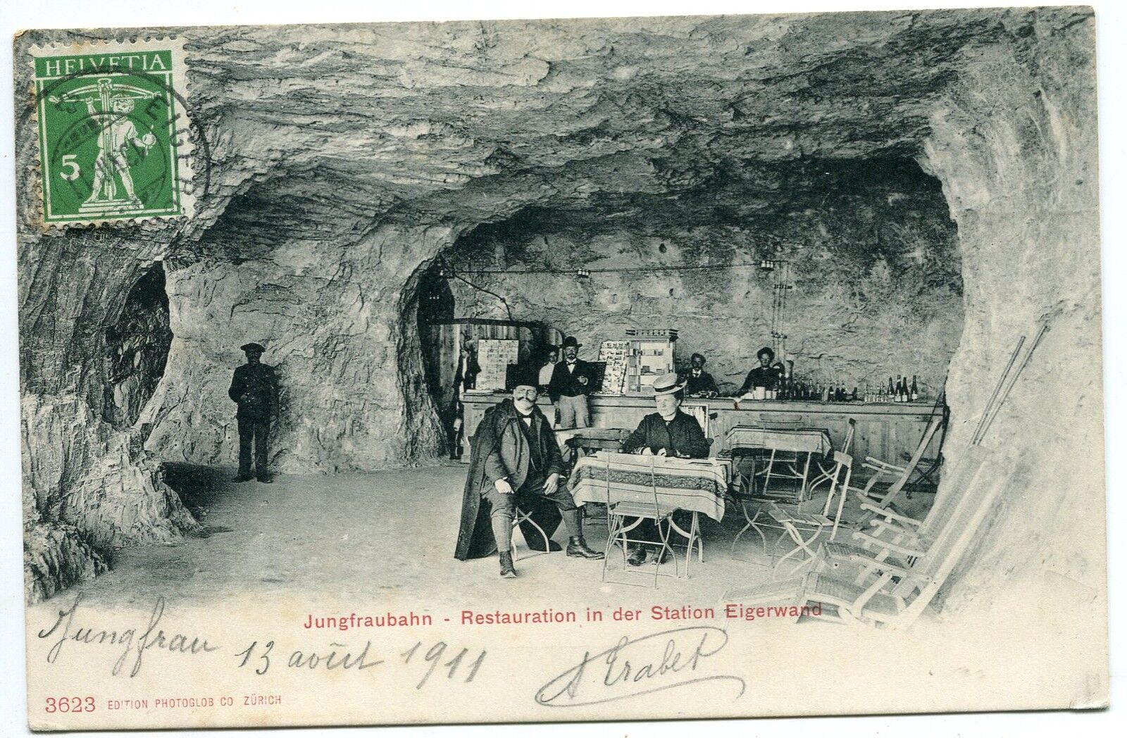 CARTE POSTALE SUISSE JUNGFRAUBAHN RESTAURATION IN DER STATION EIGERWAND 121249881134