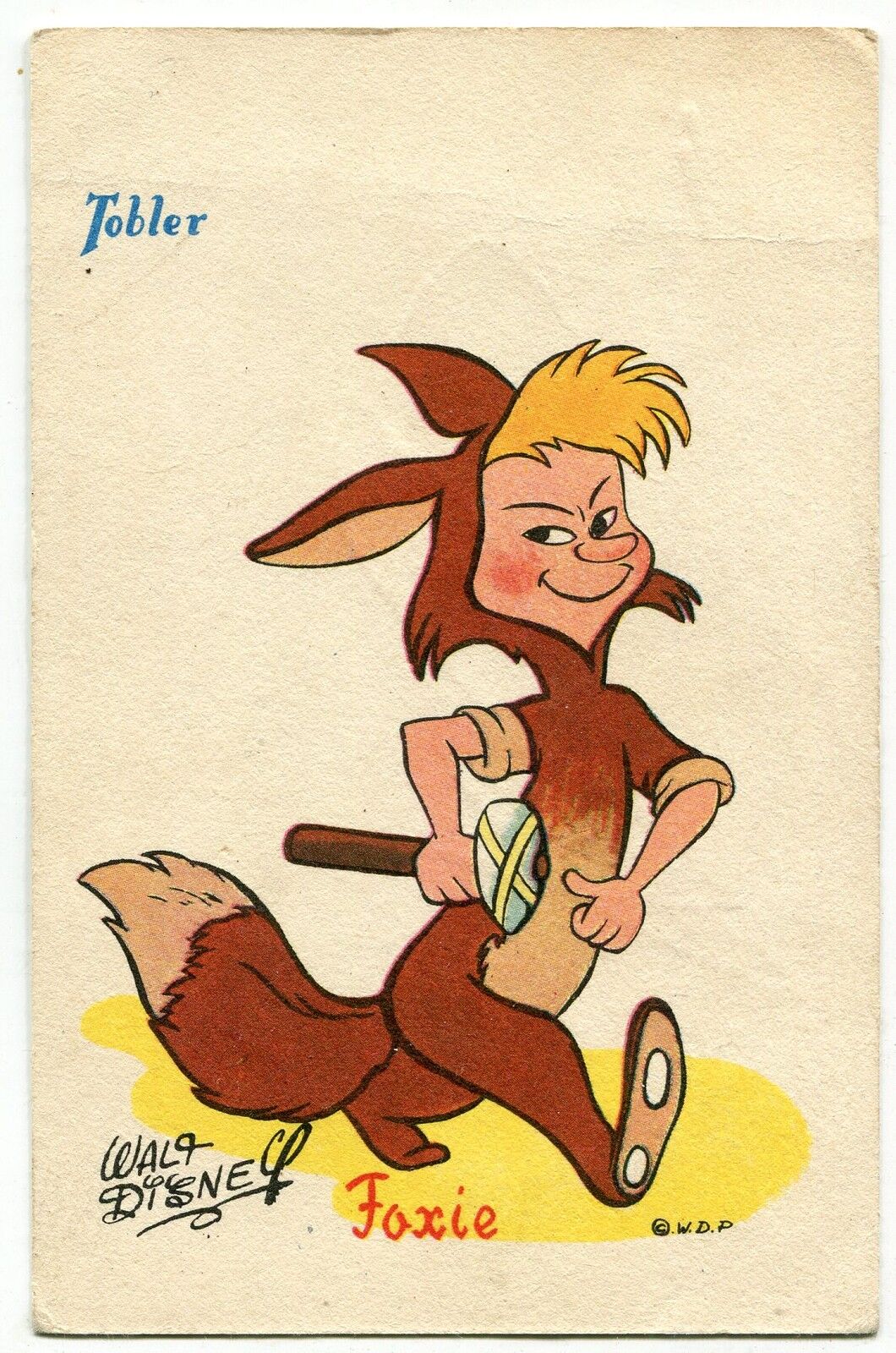 CARTE POSTALE TOBLER WALT DISNEY FOXIE 121402487714