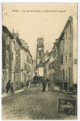 CPA REPRO TOUL RUE DOCTEUR DENIS EGLISE ST GENGOULT 110619291894