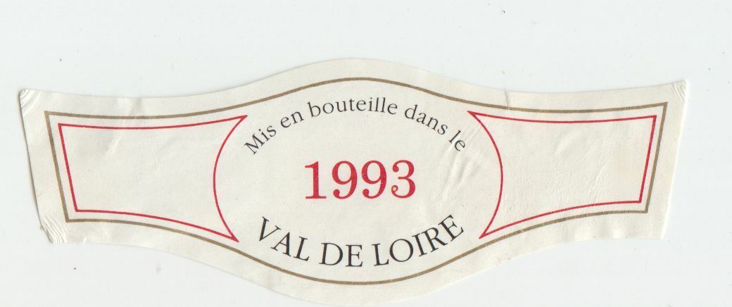 ETIQUETTE DE VIN 1993 VAL DE LOIRE 124555697054