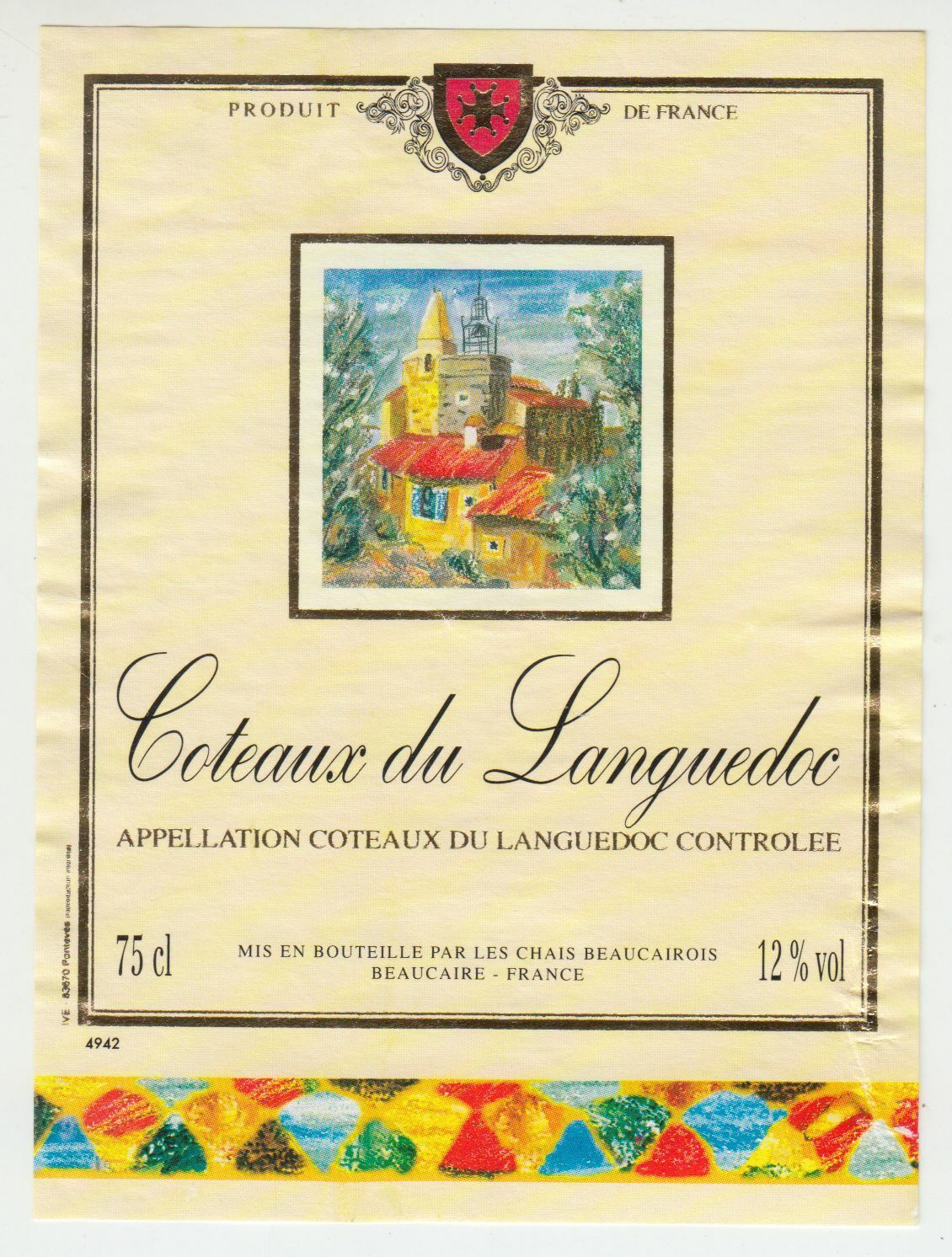 ETIQUETTE DE VIN COTEAUX DU LANGUEDOC 124511871024