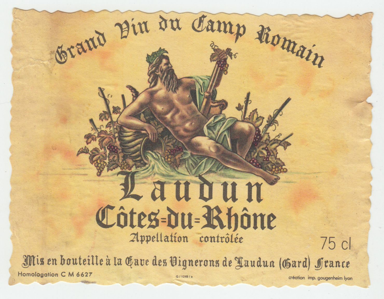 ETIQUETTE DE VIN COTES DU RHONE LAUDUN VIN DU CAMP ROMAIN 402581823734