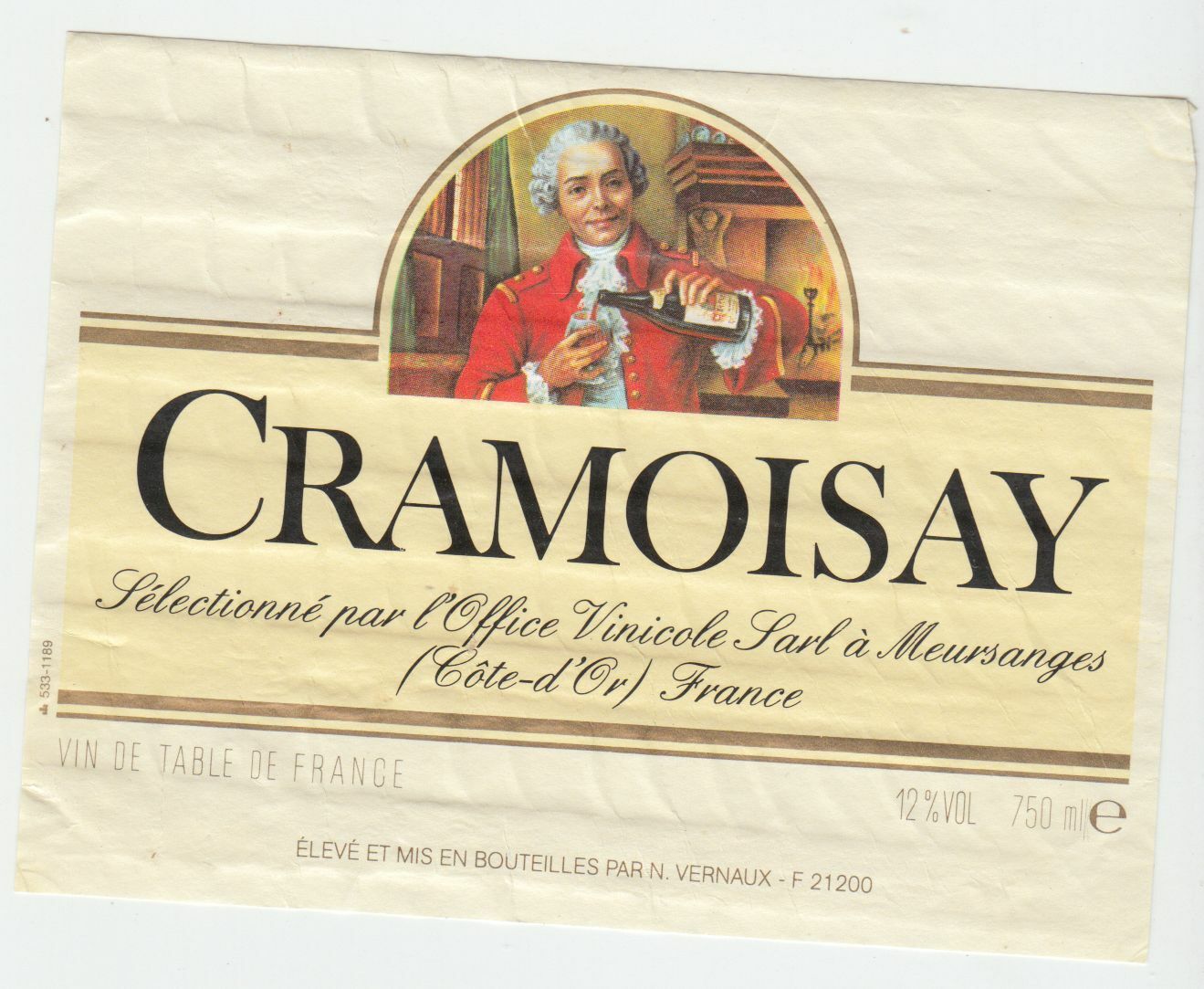 ETIQUETTE DE VIN CRAMOISAY MEURSANGES 124438228024