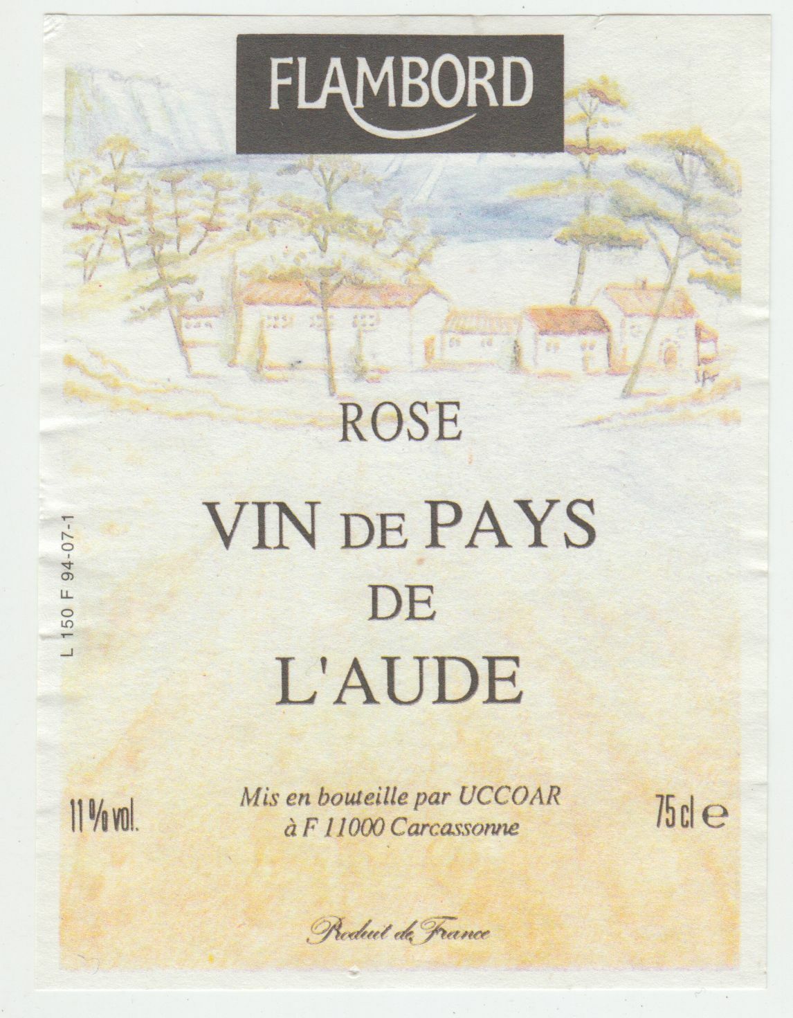 ETIQUETTE DE VIN DE PAYS DE L AUDE ROSE 402690973564