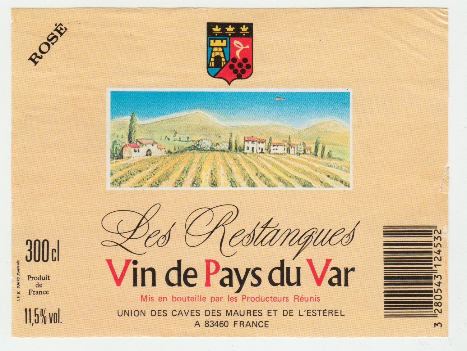 ETIQUETTE DE VIN DE PAYS DU VAR LES RESTANQUES ROSE 124569409504