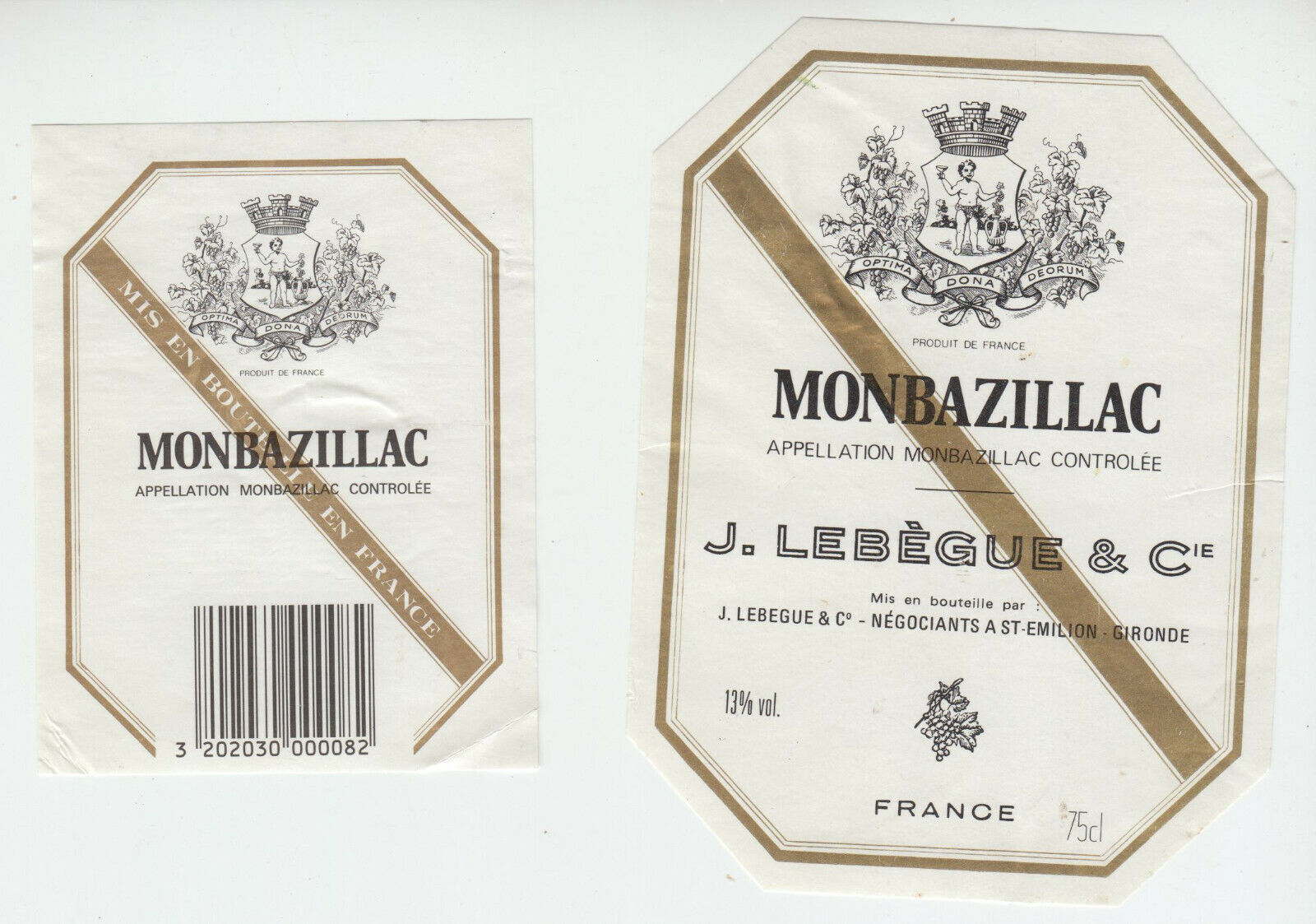 ETIQUETTE DE VIN MONBAZILLAC J LEBEGUE 402654737194