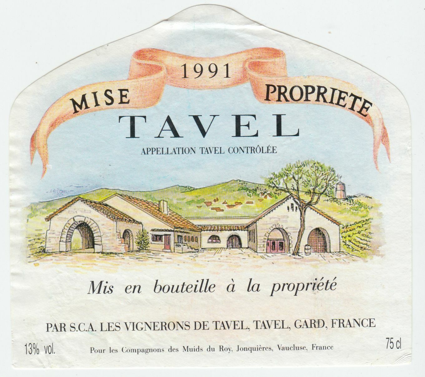 ETIQUETTE DE VIN TAVEL 1991 124461948554