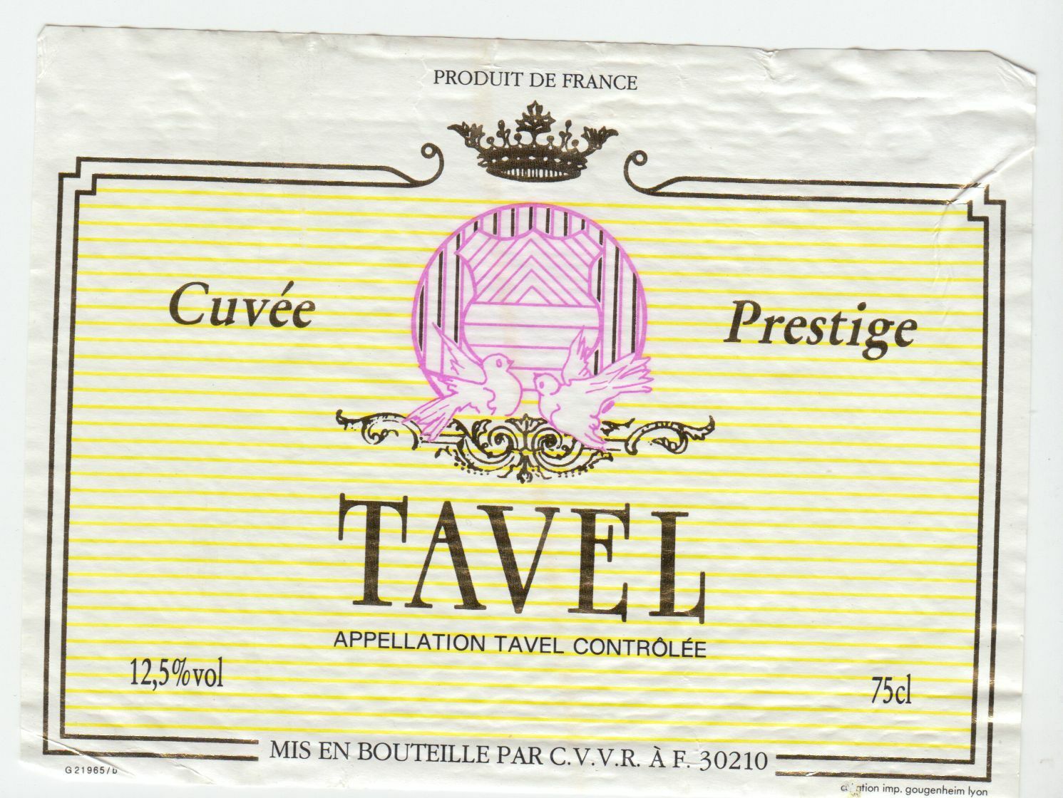 ETIQUETTE DE VIN TAVEL CUVEE PRESTIGE 402581826124