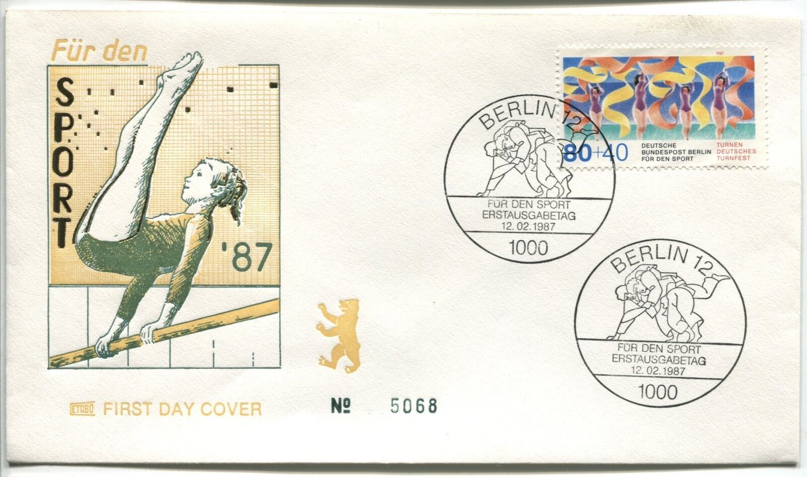 FDC BERLIN 12021987 THEME GYMNASTIQUE SPORT 120874941924