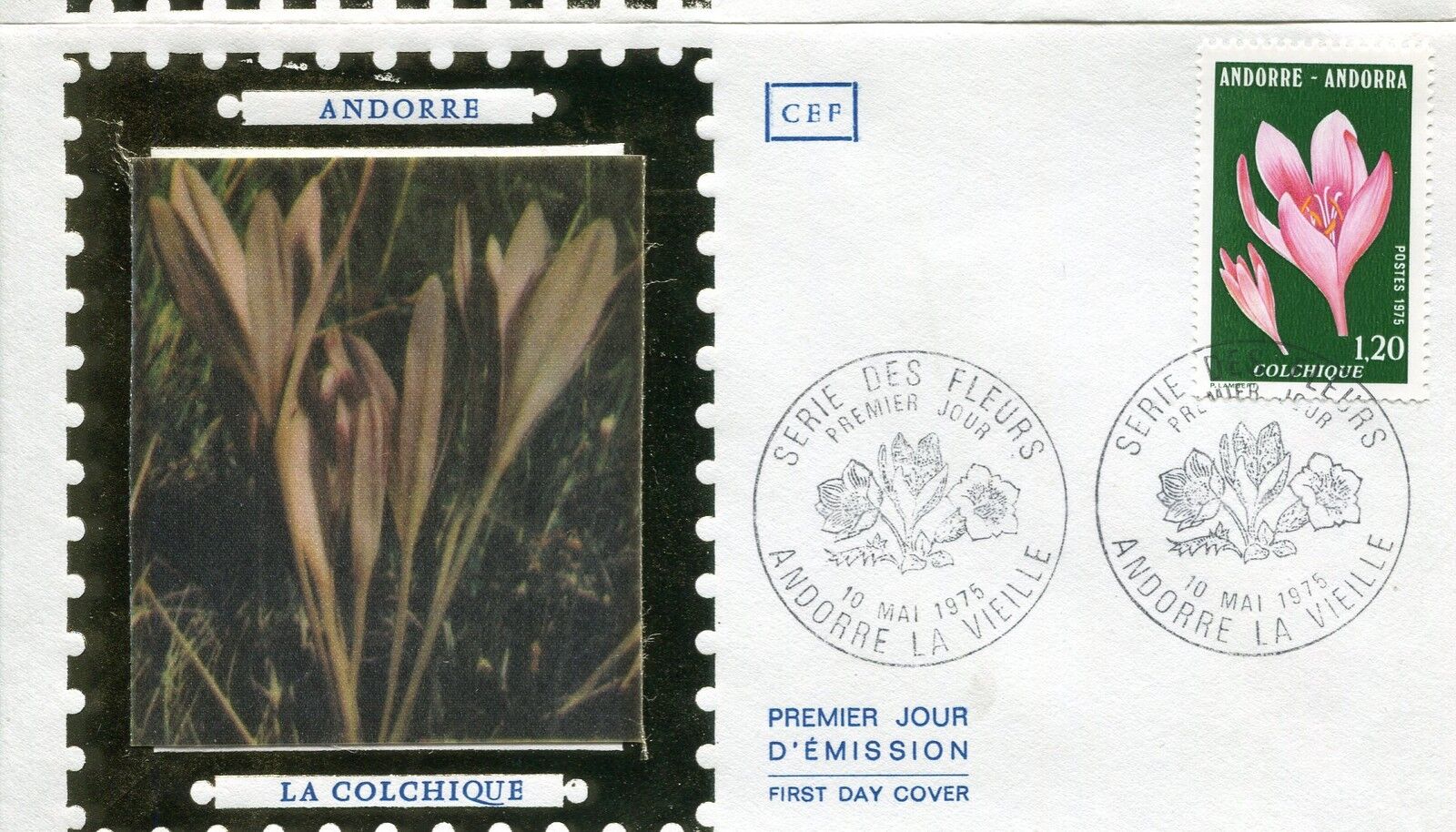 FDC PREMIER JOUR ANDORRE 1975 TIMBRE N 247 FLORE LA COLCHIQUE 121463034864