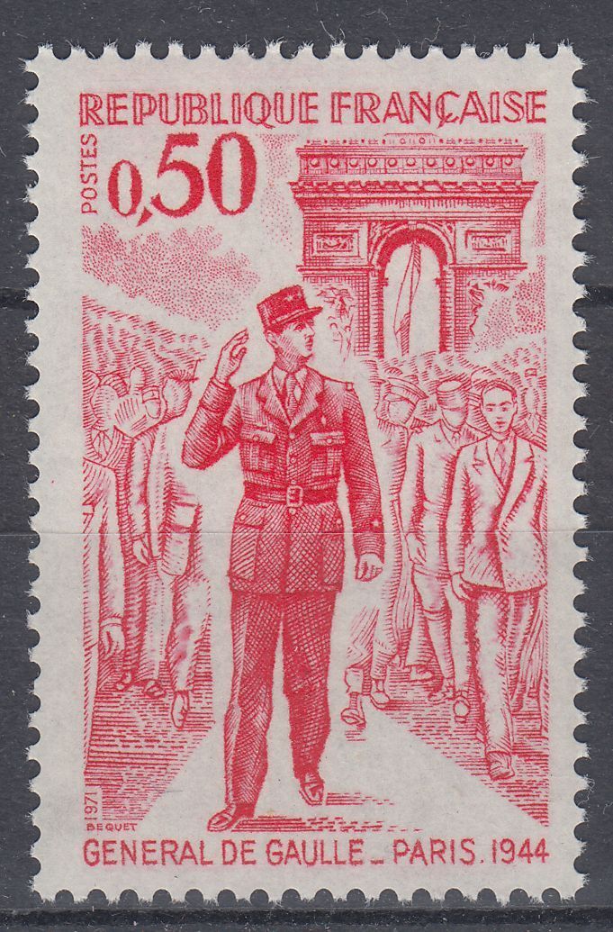 FRANCE TIMBRE NEUF N 1697 LE GENERAL DE GAULLE DESCENTE DES CHAMPS ELYSEES 401659705374