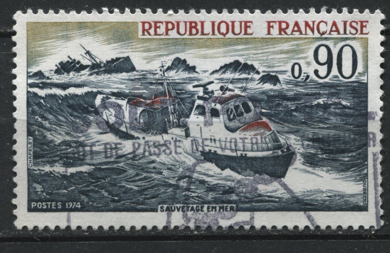 FRANCE TIMBRE OBL N 1791 SAUVETAGE EN MER BATEAU 110930881374