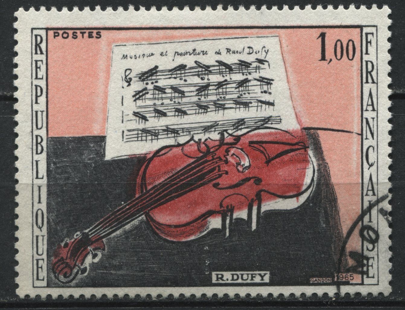 FRANCE TIMBRE OBL N1459 LE VIOLON ROUGE DE RAOUL DUFY 120961687254