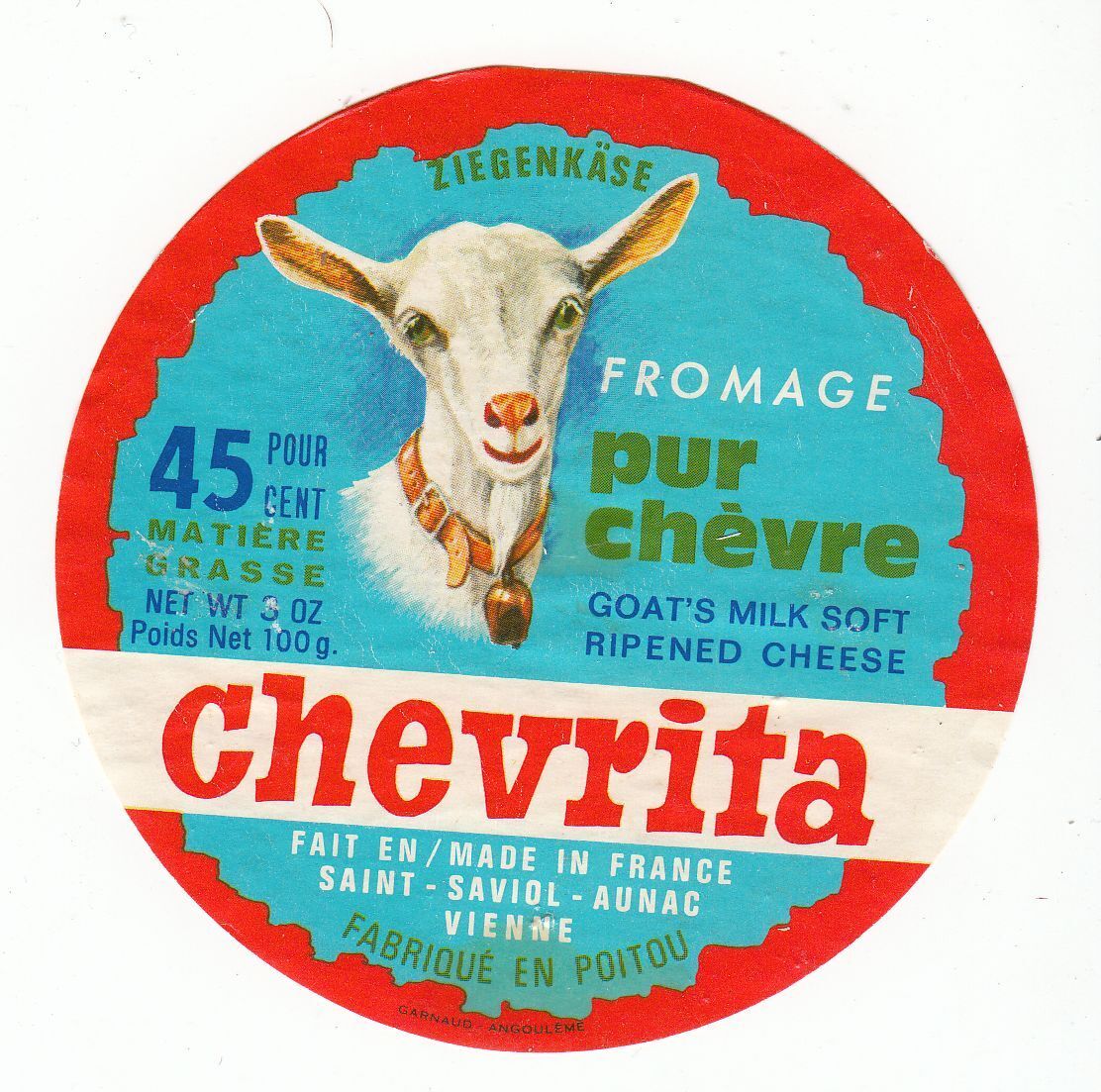 FROMAGE PUR CHEVRE CHEVRITA POITOU 121663093104