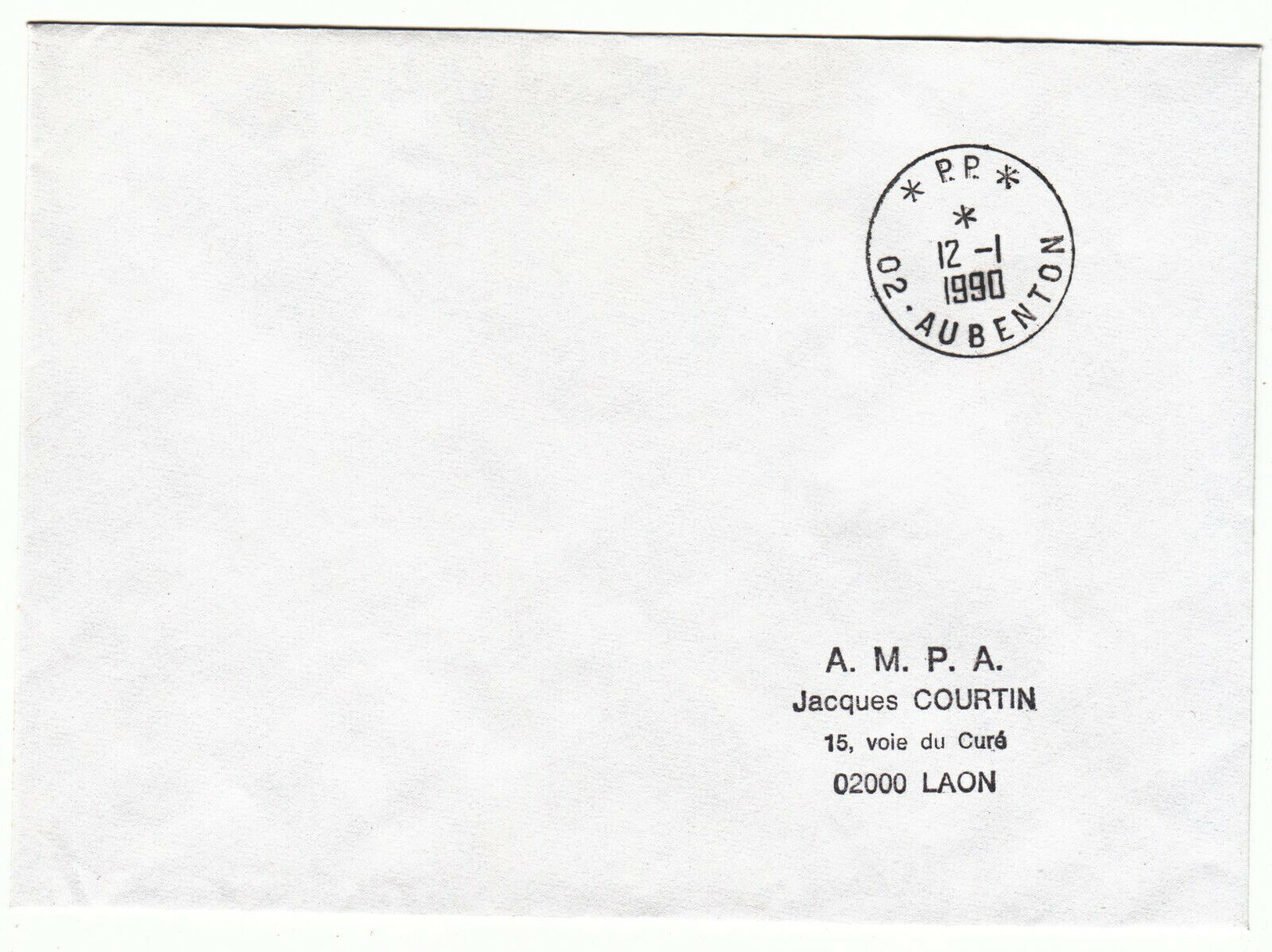 LETTRE AUBENTON POUR LAON 1990 CACHET PP 124074123184