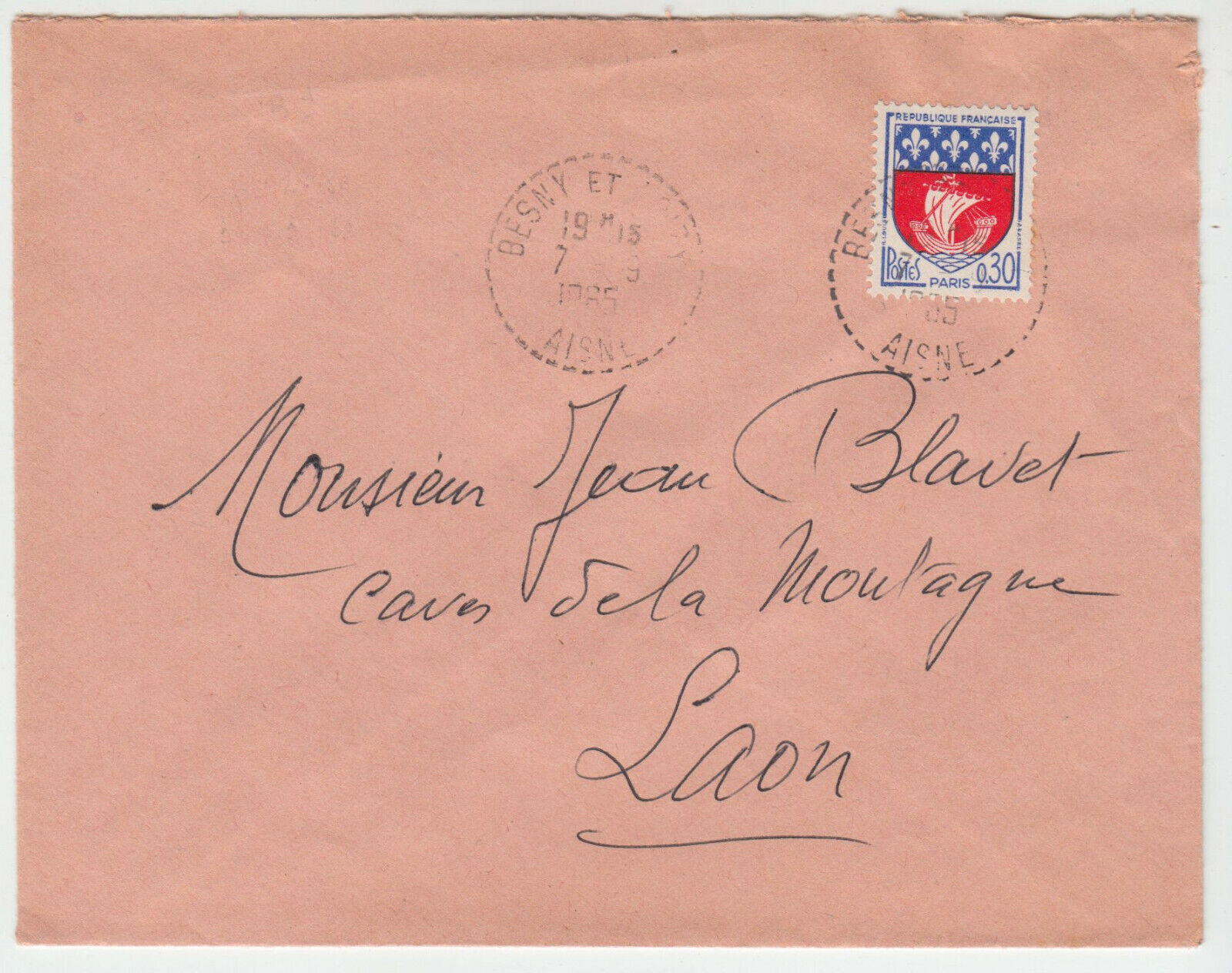 LETTRE BESNY LOIZY POUR LAON 1985 124074937024