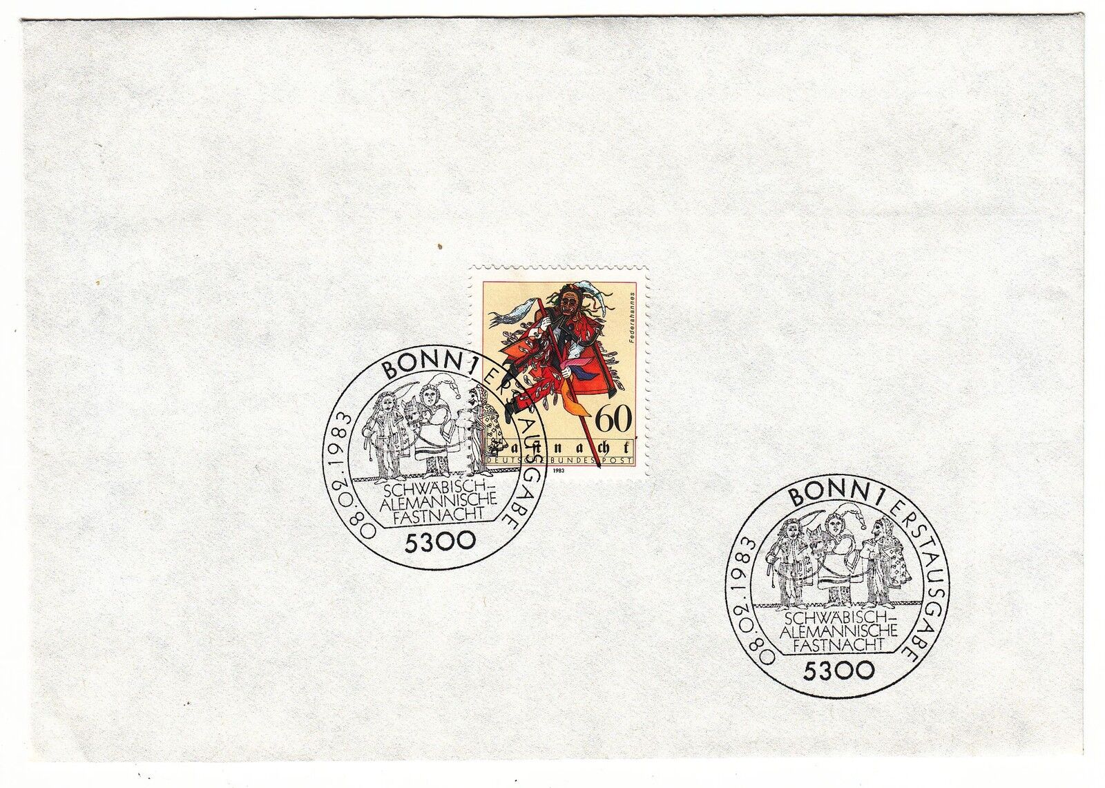 LETTRE COMMEMORATIVE ALLEMAGNE TIMBRE N 999 CARNAVAL SOUABE ALEMIQUE 121889164834