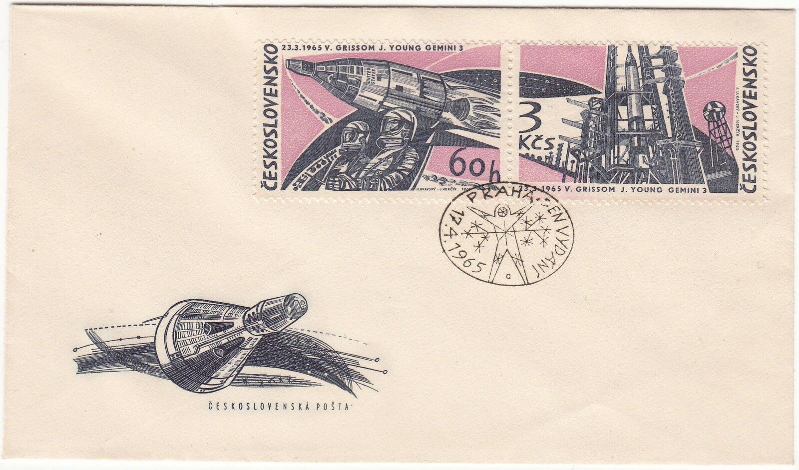 LETTRE FDC TCHECOSLOVAQUIE THEME ESPACE 1965 401119646124