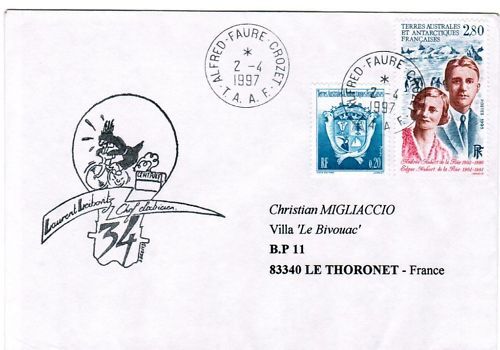 LETTRE TAAF ALFRED FAURE CROZET A THORONET 1997 110618859614