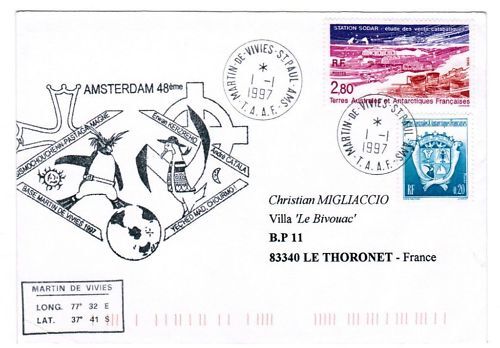 LETTRE TAAF MARTIN DE VIVIES ST PAUL A THORONET 1997 120654604174