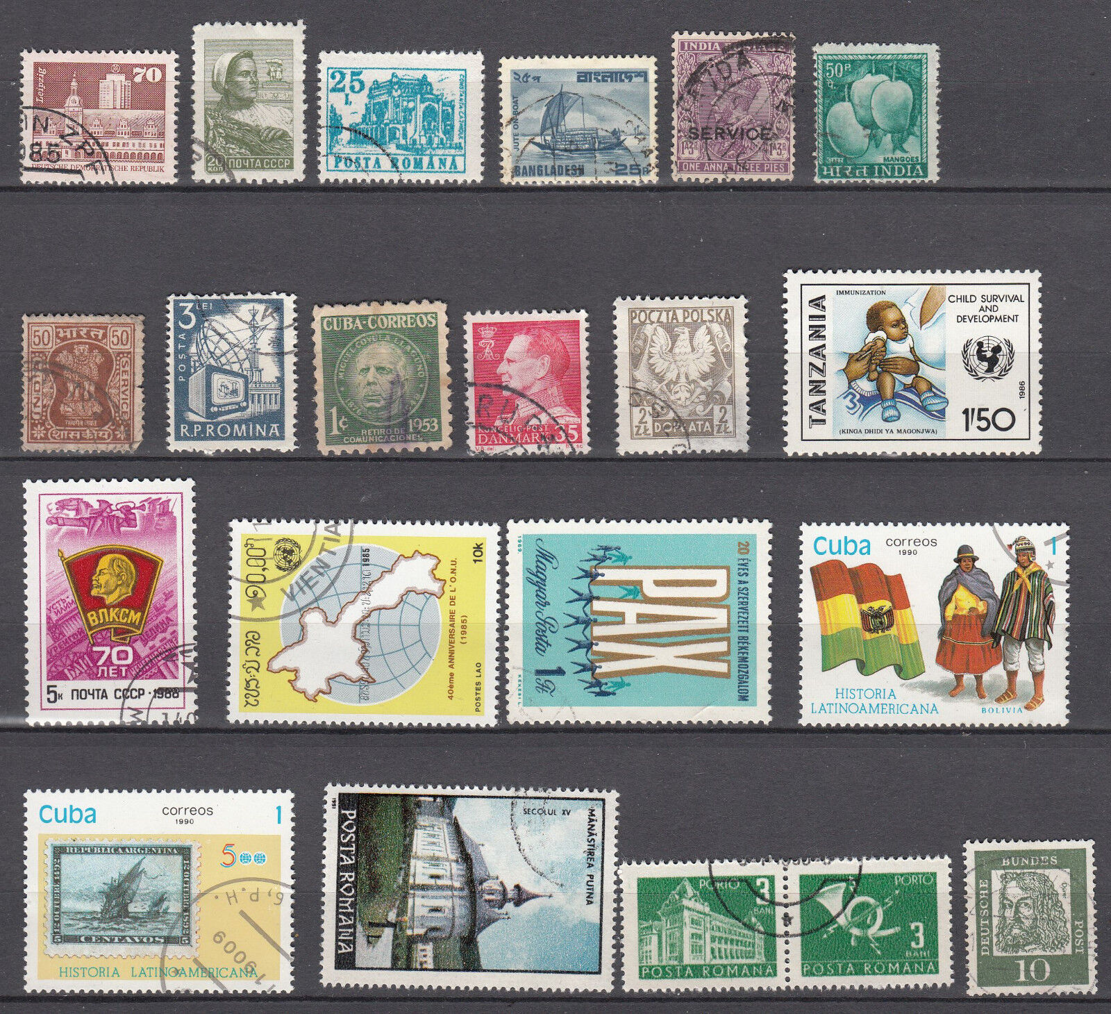 LOT DE TIMBRES A ETUDIER DIVERS PAYS LOT 11 401554366234