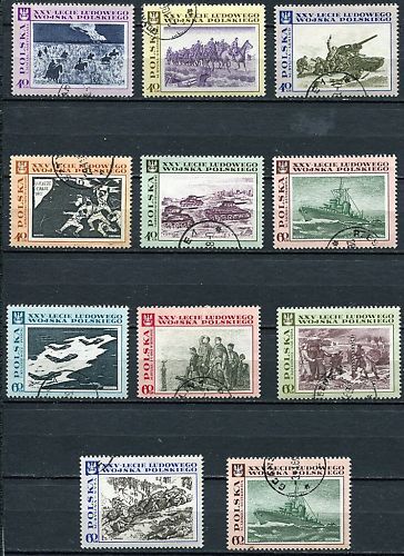 LOT TIMBRES POLSKA 25 ANNIVERSAIRE ARMEE POPULAIRE 120671449924