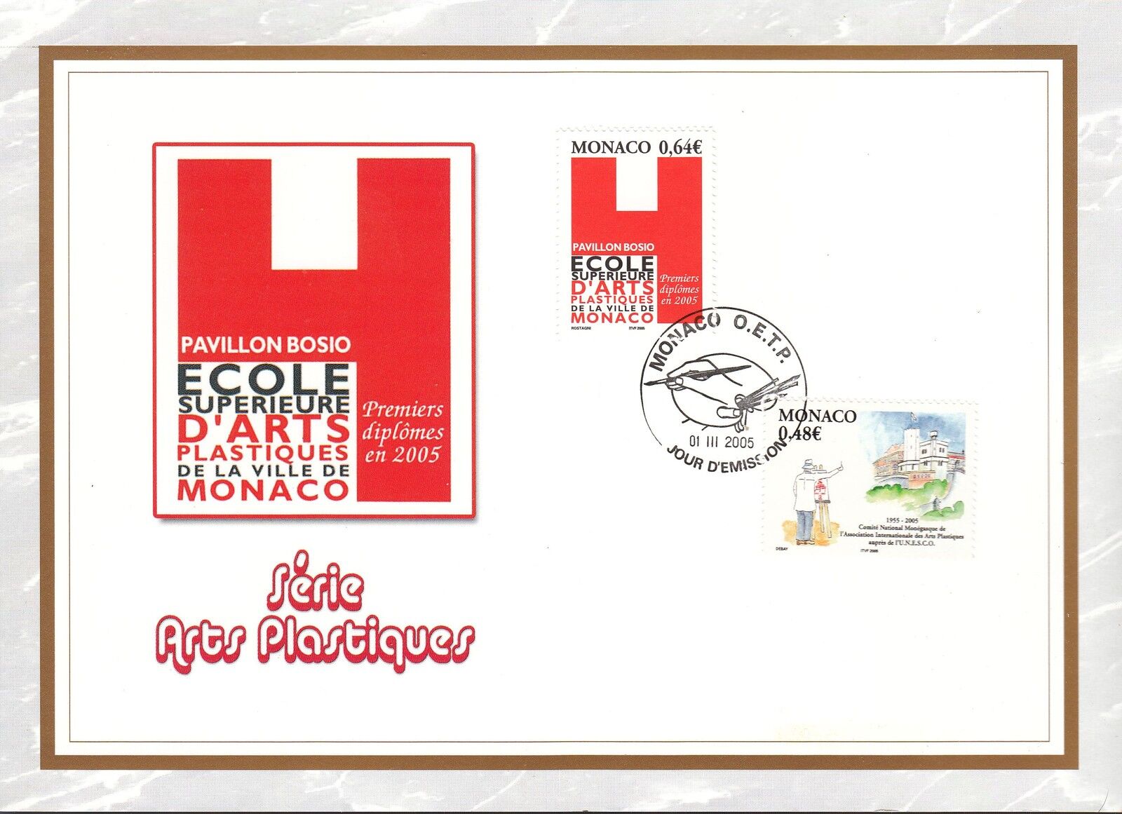 MONACO CEF PREMIER JOUR 2005 TIMBRE N 2483 SERIE ARTS PLASTIQUES 400909674834