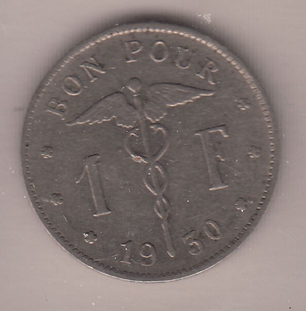 MONNAIE 1 FRANC 1930 BELGIQUE 401481823904