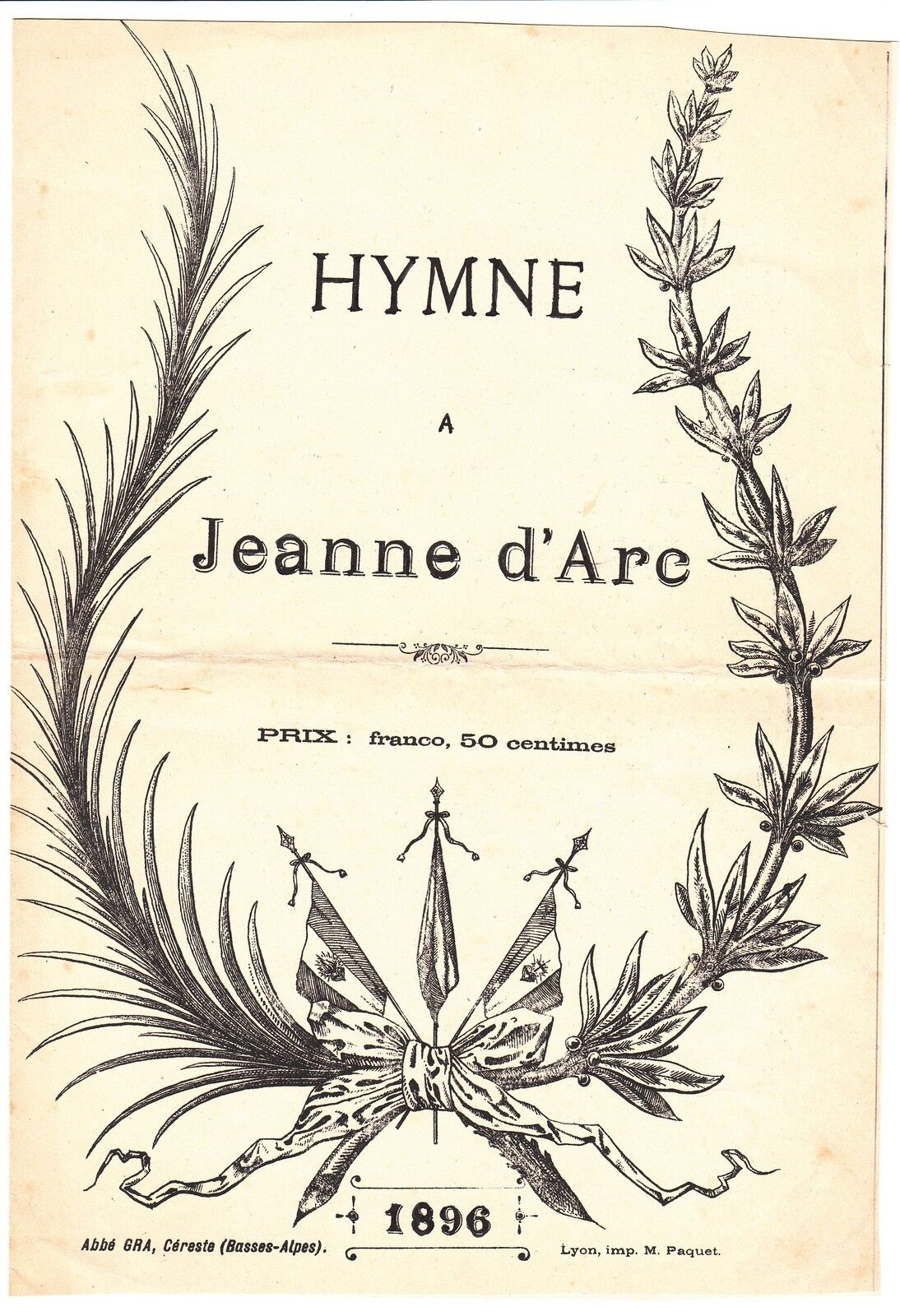 PARTITION ANCIENNE HYMNE A JEANNE D ARC 1896 401071724994