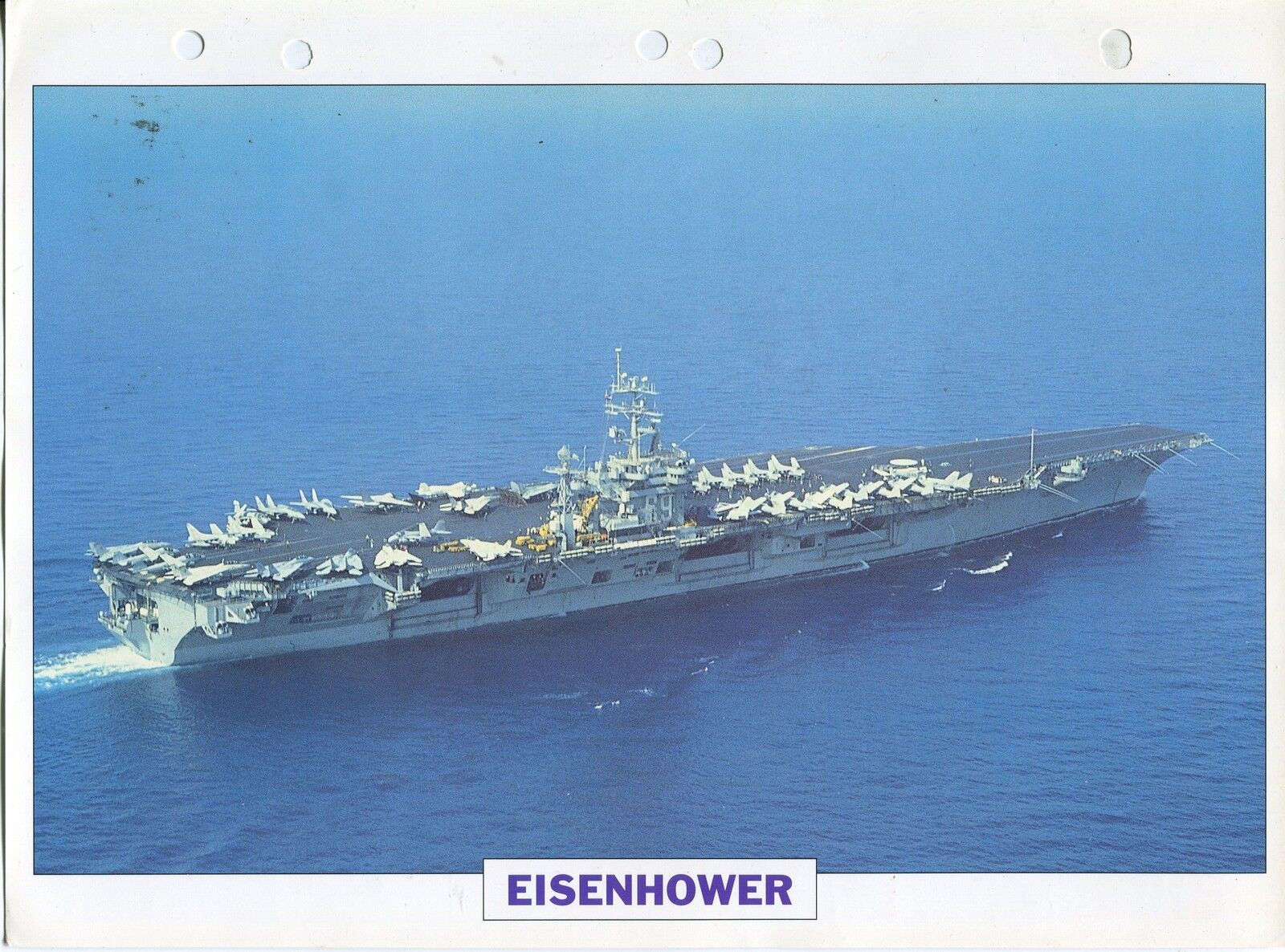 PHOTO BATEAU MILITAIRE 1975 AMERICAIN EISENHOWER PORTE AERONEFS NUCLEAIRE 400619882814