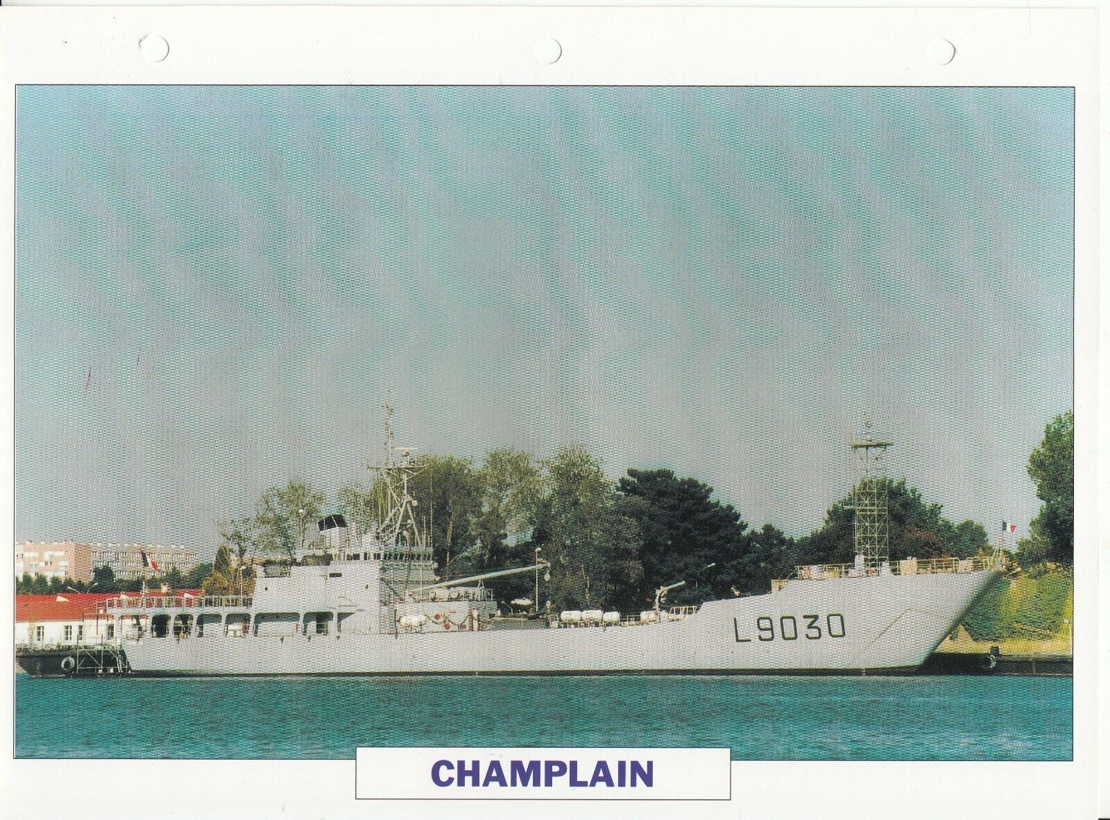 PHOTO BATEAU MILITAIRE BATIMENT DE TRANSPORT LEGER CHAMPLAIN FRANCE 1973 401767842384