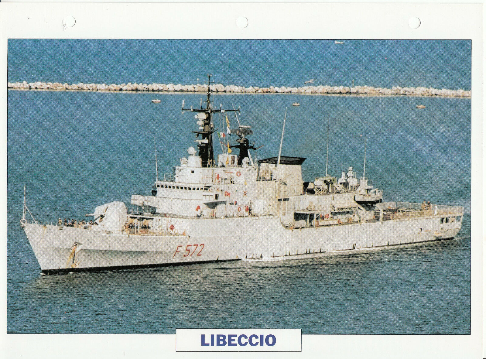 PHOTO BATEAU MILITAIRE FREGATE LIBECCIO ITALIE 1981 123775760174