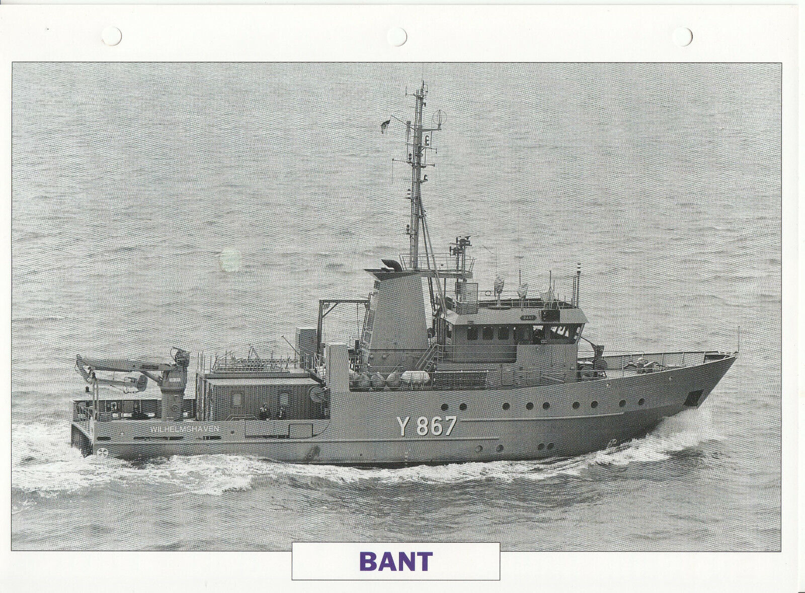 PHOTO BATEAU MILITAIRE REPECHEUR TORPILLES BANT ALLEMAGNE 1989 401778981904