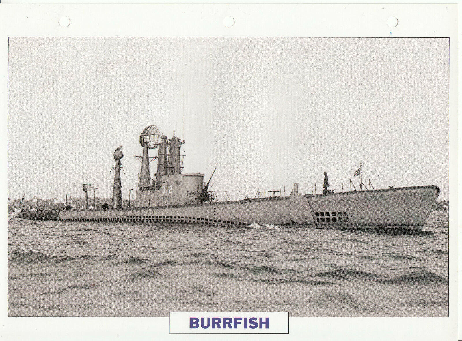 PHOTO BATEAU MILITAIRE SOUS MARIN BURRFISH USA 1943 401769293114