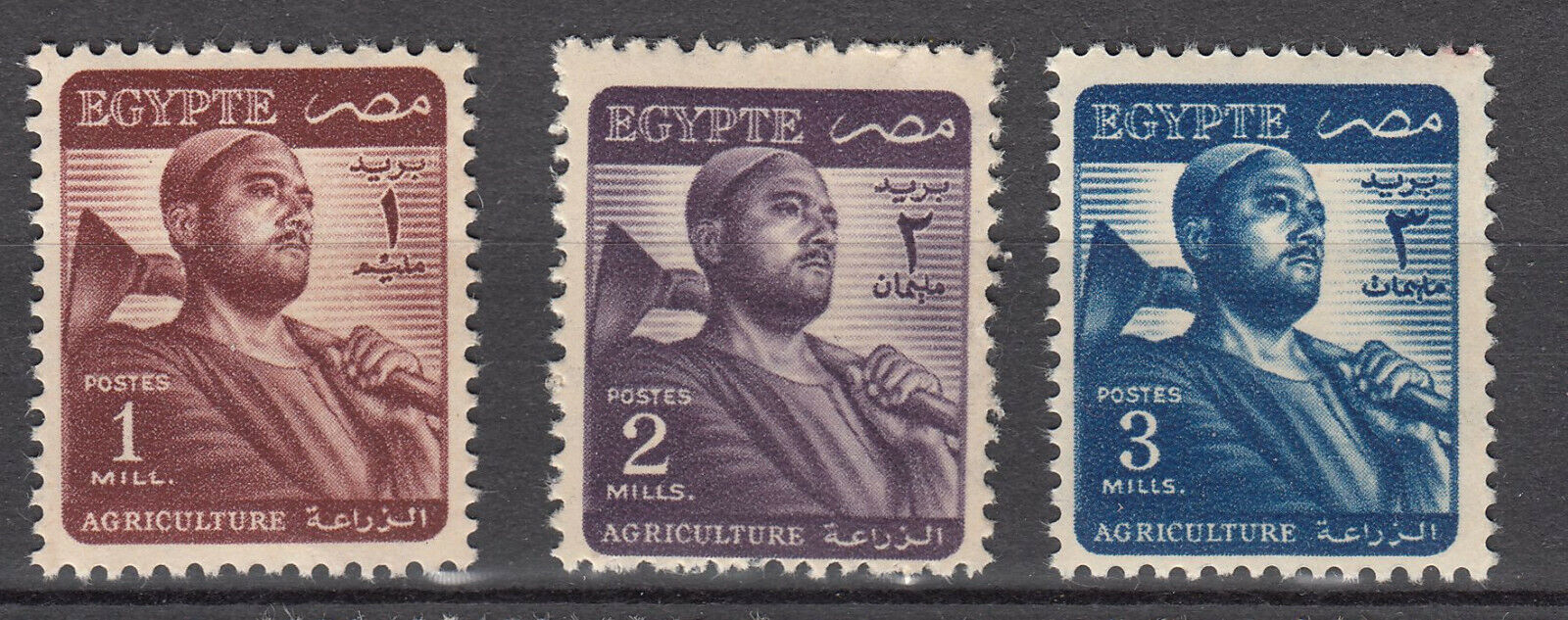 TIMBRE EGYPTE N 311 312 313 SERIE COURANTE PAYSAN 401977412584