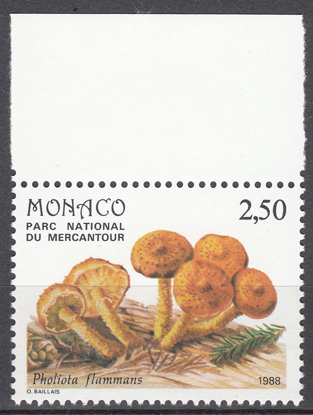 TIMBRE MONACO NEUF N 1630 FLORE CHAMPIGNON MERCANTOUR PHOLIOTA FLAMMANS 123510328654