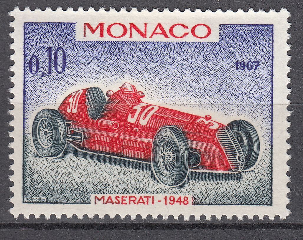 TIMBRE MONACO NEUF N 711 VOITURE DE VAINQUEURS GRAND PRIX MASERATI 1948 123209662874