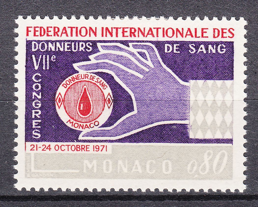 TIMBRE MONACO NEUF N 860 EMBLEME DES DONNEURS DE SANG 401586099904