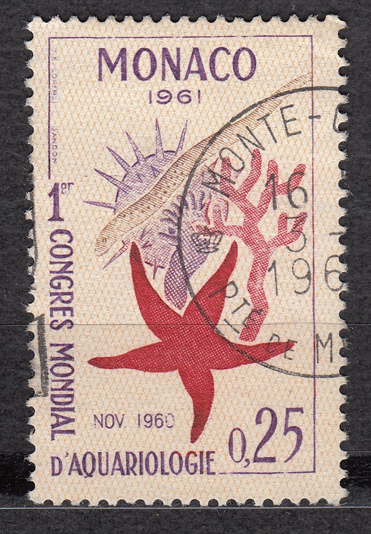 TIMBRE MONACO OBL N 551 FAUNE MARINE AQUAROLOGIE 401520897054