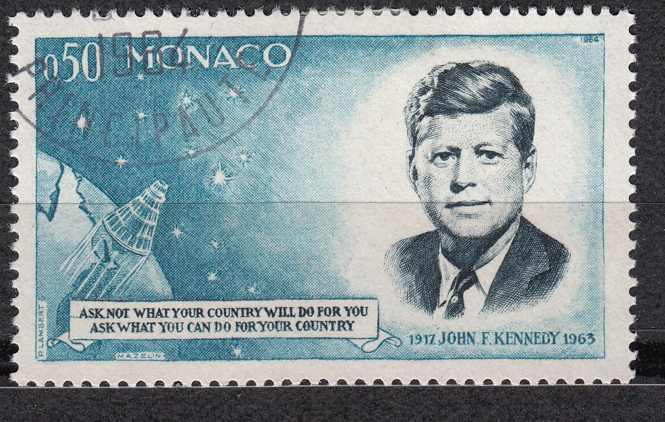 TIMBRE MONACO OBL N 658 PRESIDENT JOHN F KENNEDY ET CAPSULE MERCURY 401548465264