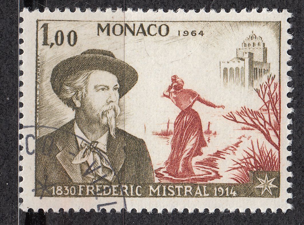 TIMBRE MONACO OBL N 660 POETE FREDERIC MISTRAL 123176616514