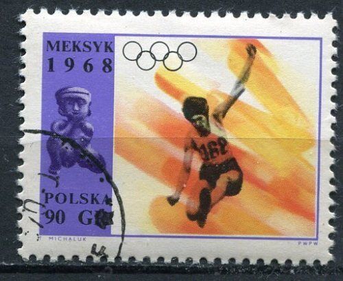 TIMBRE POLSKA JEUX OLYMPIQUES DE MEXICO 1968 110635720864