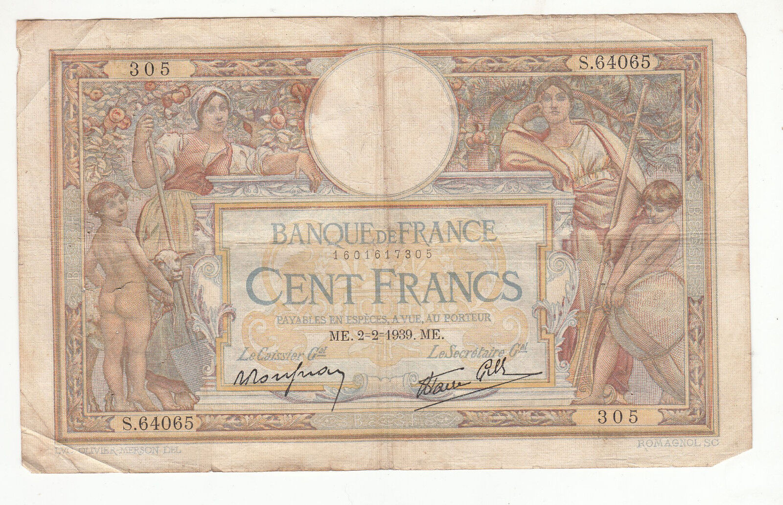 BILLET FRANCE 100 FRANCS MERSON 2 2 1939 ME 401286782795