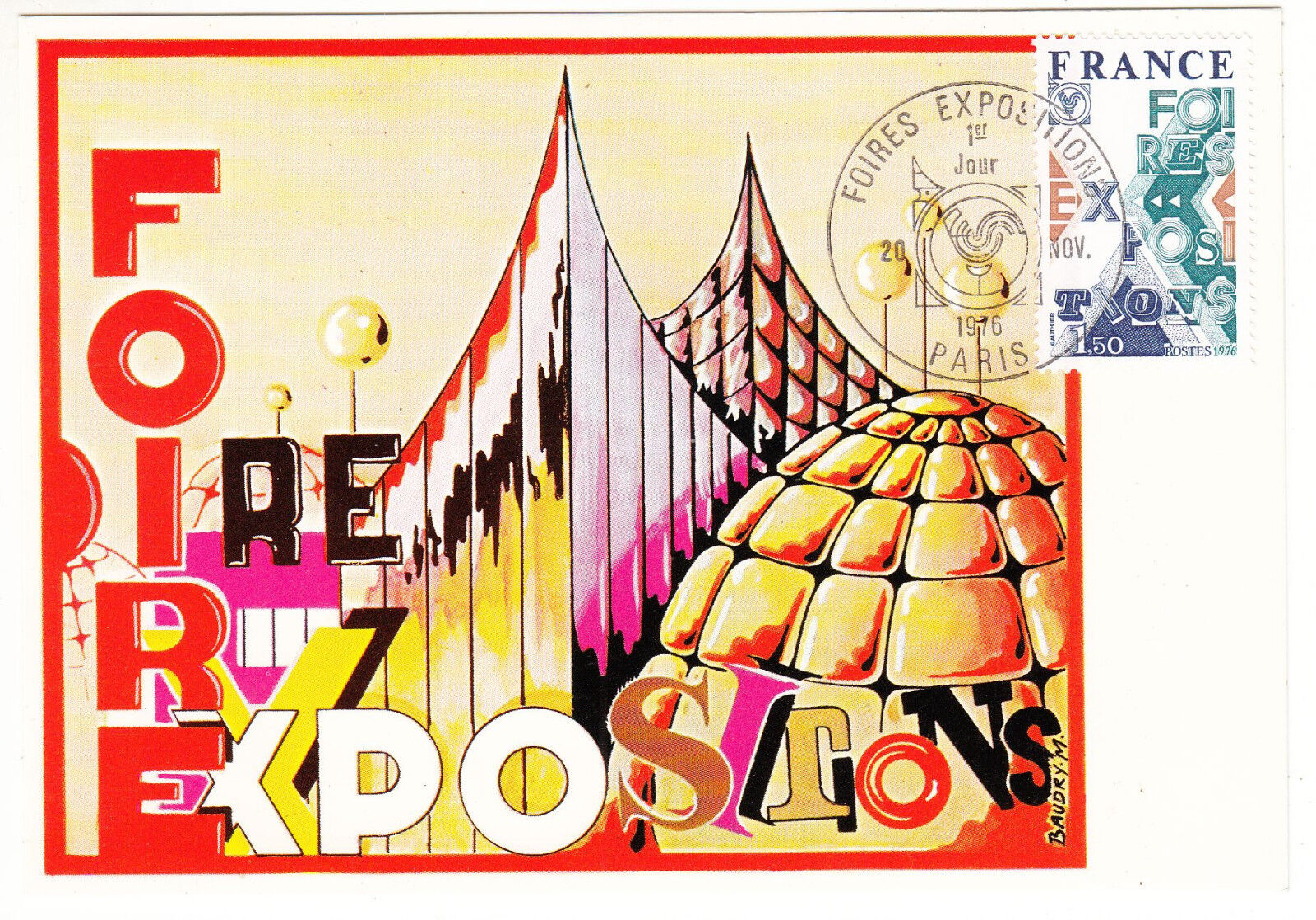 CARTE MAXIMUM FDC 1976 TIMBRE N 1909 FOIRE EXPOSITION 401424228645