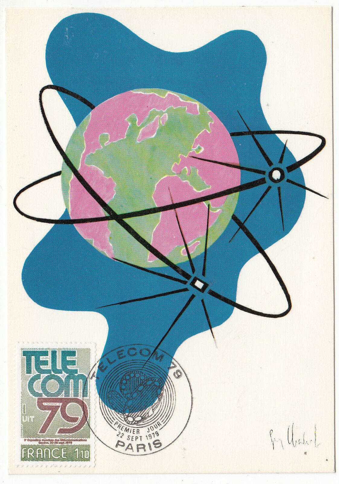 CARTE MAXIMUM FDC 1979 TIMBRE N 2055 TELECOM 79 SIGLE DE L EXPOSITION 401446250745